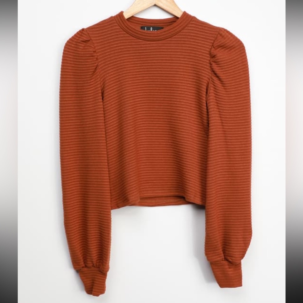 Ribbed Balloon Sweater Top